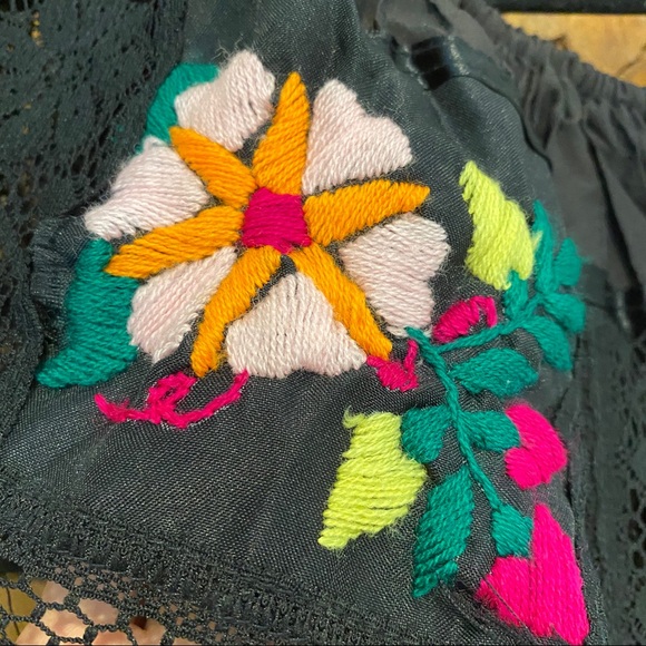 Mexican Off shoulder embroidered midi dress folk fiesta - Picture 4 of 9